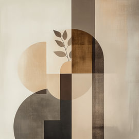 Formes et lignes modernes, style bohème sur Japandi Art Studio