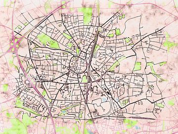 Kaart van Recklinghausen in de stijl 'Soothing Spring' van Maporia