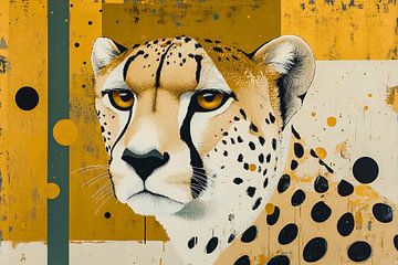 Moderne cheeta kunst in kleur van Imperial Art House