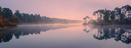 Panorama en zonsopkomst bij de Oisterwijkse Bossen en Vennen