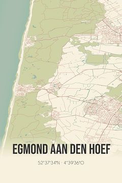 Vintage landkaart van Egmond aan den Hoef (Noord-Holland) van Rezona