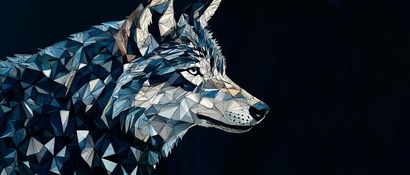Geometrischer Wolf – Facettenreiche Eleganz von Poster Art Shop