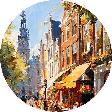 Amsterdam van Abstract Schilderij