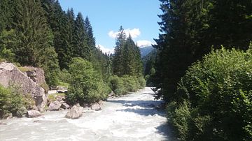 Stromende beek in Dolomieten , Brenta Italië van Joke te Grotenhuis