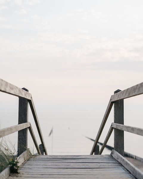 Wooden stairs | Entrance beach | Sea | Zeeland | Holland by Stories by Pien