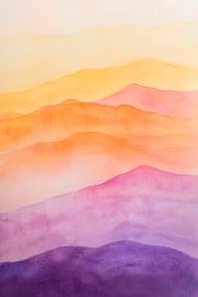 Glooiende heuvels in pastelkleuren van Poster Art Shop