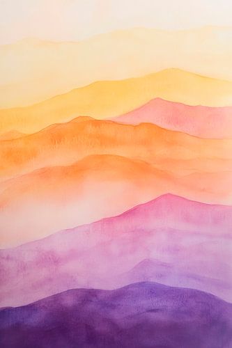 Glooiende heuvels in pastelkleuren