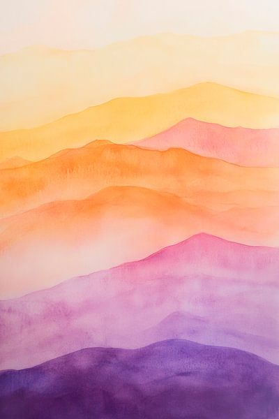 Sanfte Hügel in Pastellfarben von Poster Art Shop