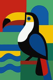 Geometrische Illustration eines Tukans. von Galerie Hoppenbrouwers
