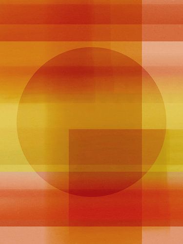 Retro abstract geometric in terracotta, neon yellow, burnt orange by Dina Dankers