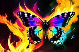 Het kleurenspel van de natuur: een vlinder betovert met kleurrijke vleugels van ButterflyPix