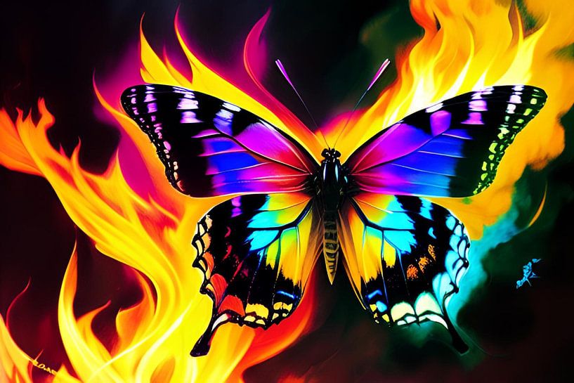 Jeu de couleurs de la nature : un papillon enchante avec ses ailes multicolores par ButterflyPix