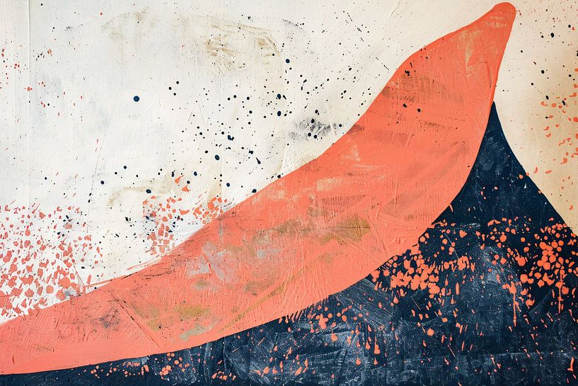 Moderne abstracte schilderij van vulkaanuitbarsting van Art & Soul Creations