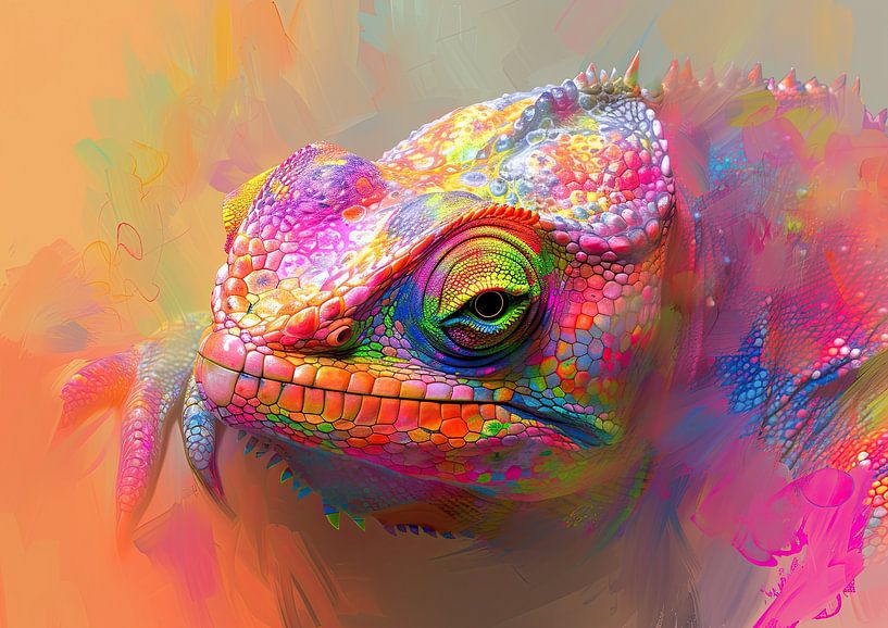 Chameleon Painting | Vivid Scales by Eye catching paintings