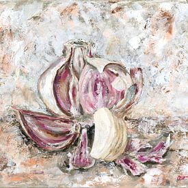 The beauty of garlic, acrylic paint painting by Astridsart