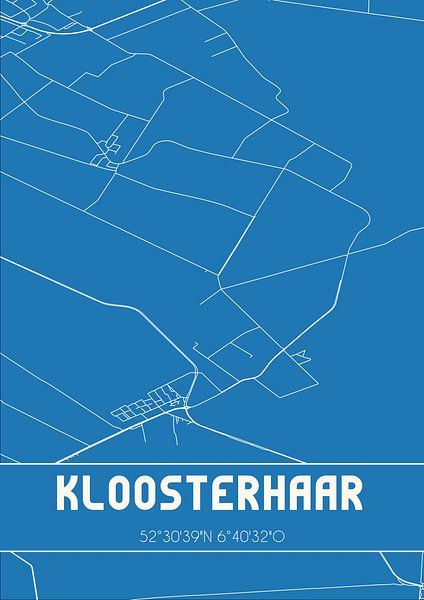 Blauwdruk | Landkaart | Kloosterhaar (Overijssel) van Stad & Wand