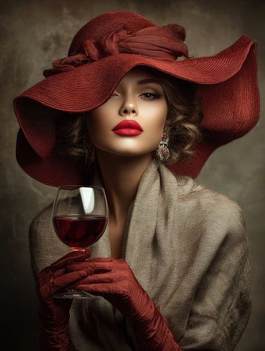 Dame in Rood van Your unique art