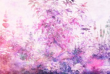 Modern and abstract Japandi botany meditation