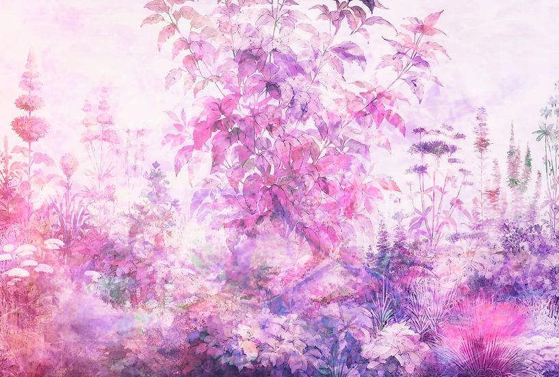 Modern and abstract Japandi botany meditation by Mad Dog Art