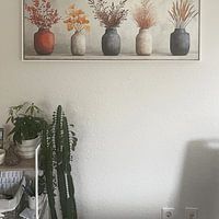 Klantfoto: Japandi Stilleven | Earthen Harmony van Kunst Kriebels, op canvas