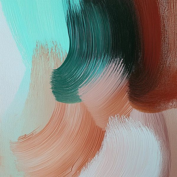 Flowing brushstrokes in warm and cool contrasts by Color Square