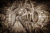 Wine cellar in sepia tones by Frans Scherpenisse thumbnail