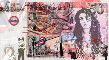 Amy Winehouse 50 pounds bill van Rene Ladenius Digital Art