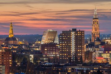 Groningen skyline after sunset
