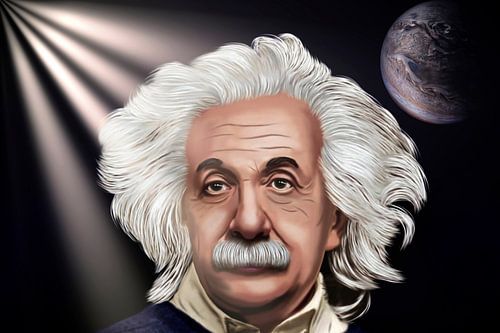 Albert Einstein cartoon.