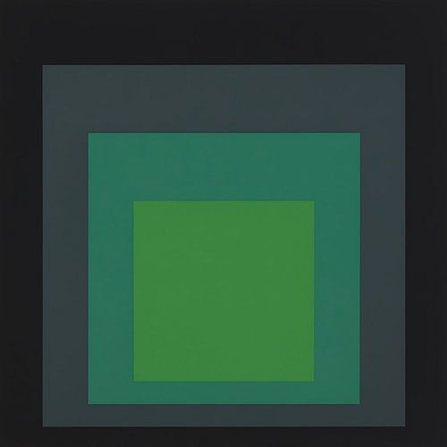 Josef Albers - Homage to the Square, green, black, grey, High Resolution