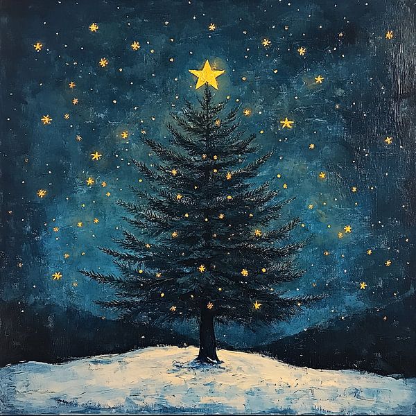 Christmas Starry Night by Wonderful Art