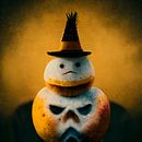 Evil sneeuwman met pompoen lichaam van Edsard Keuning thumbnail
