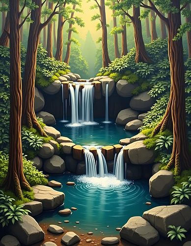 Tranquil Forest Cascade