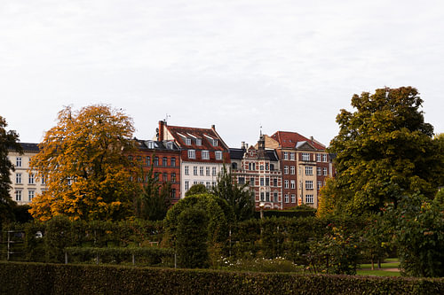 Houses on the outskirts of Kongens Have in Copenhagen, Denmark
