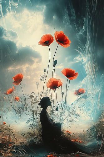 klaproos fantasie waterverf