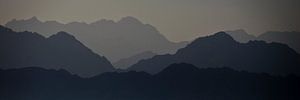 Sun setting behind the mountains