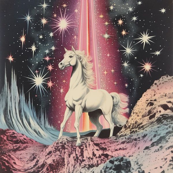 Un cheval blanc céleste par Samantha Hearn