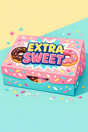 Extra Sweet Donutbox in verspieltem Stil