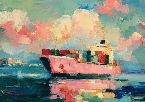 Impressionistisch containerschip