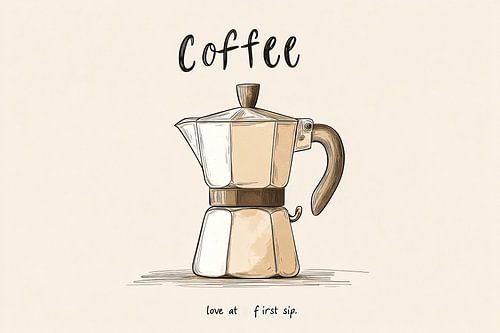 Klassieke koffiezetapparaat illustratie