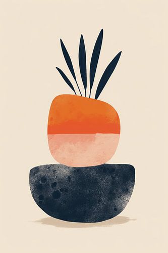 Modernes und abstraktes Stillleben im Boho-Stil