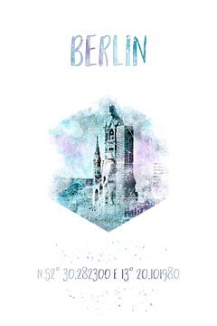 Coördinaten BERLIN Memorial Church | Aquarel