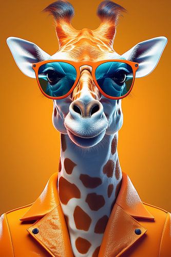 Giraffe met zonnebril