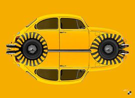 VW Käfer Typ 1 Art Car Mirror Stripes