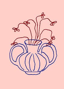 Illustration: Stillleben in Rosa, Rot und Blau