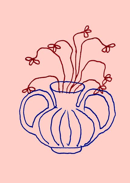 Illustration: still life in pink, red and blue by Studio Allee
