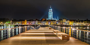 Deventer Skyline met Lebuïnuskerk in de avond - 12