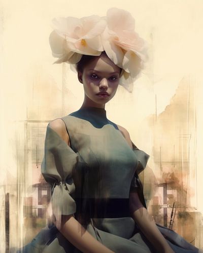 Modern portret in pasteltinten