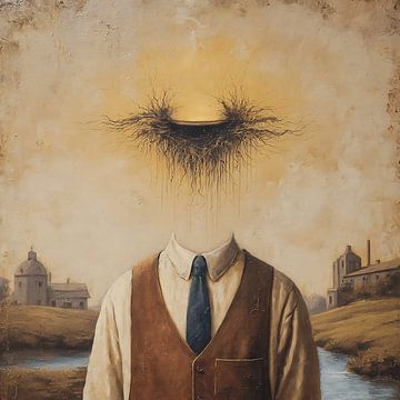 Porträt mit geschlossenen Augen in zeitlosem, flachem Illustrationsstil von Aden Pink Studio