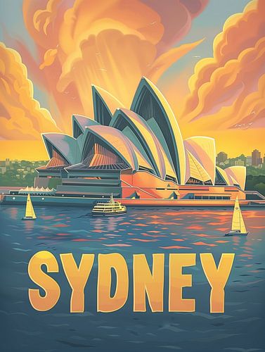Golden Hour in Sydney: Urban Harbor Art Print